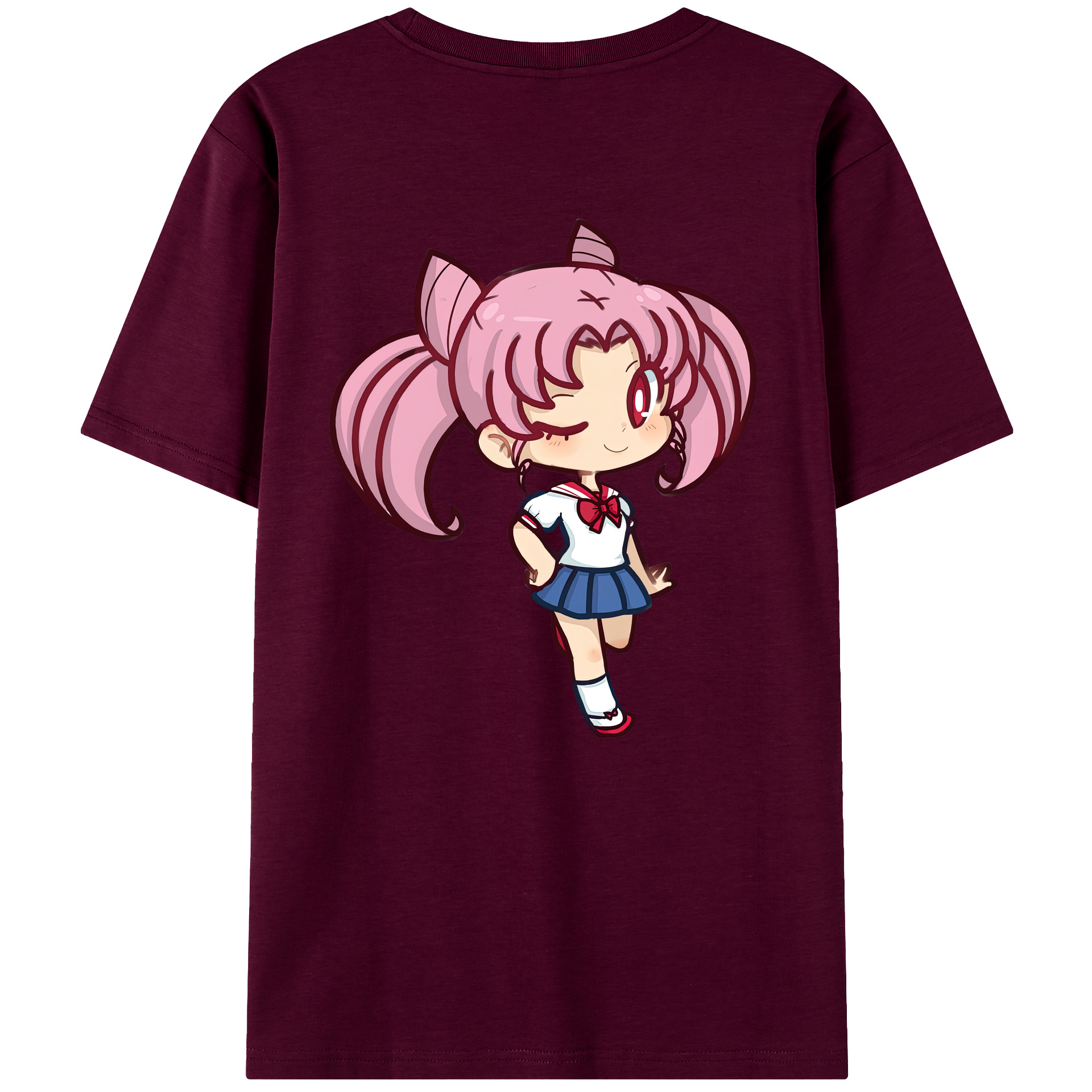 （画像用） 美少女戦士セーラームーン ちびうさ Sailor Moon Chibiusa Tsukino Usagi Small Lady Serenity レディース半袖Tシャツ(バックプリント)
